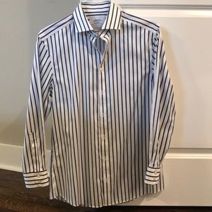 Charles Tyrwhitt Blue & White Striped Dress Shirt